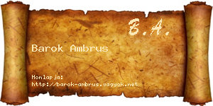 Barok Ambrus névjegykártya