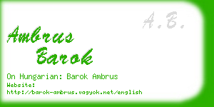 ambrus barok business card
